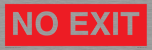 NO EXIT red background